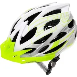 Meteor GRUVER Fahrradhelm für Herren, Damen und Kinder - Weiß/Grün - Der Meteor GRUVER Fahrradhelm bietet optimalen Schutz und Komfort beim Radfahren. Mit einem innovativen Belüftungssystem und einfacher Größenanpassung ist er ideal für alle Radsportarten. Der Helm überzeugt durch sein stylisches Design und praktische Funktionen.