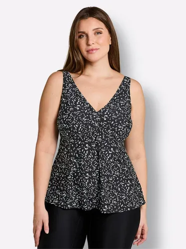 sheego Tankini-Oberteil 725866_48 - Stilvoll und Bequem - Stylisches Tankini-Oberteil mit V-Ausschnitt und verstellbaren Trägern. Das allover gemusterte Design sorgt für eine perfekte Kombination. Genießen Sie optimalen Tragekomfort bei jedem Schwimmbadbesuch.
