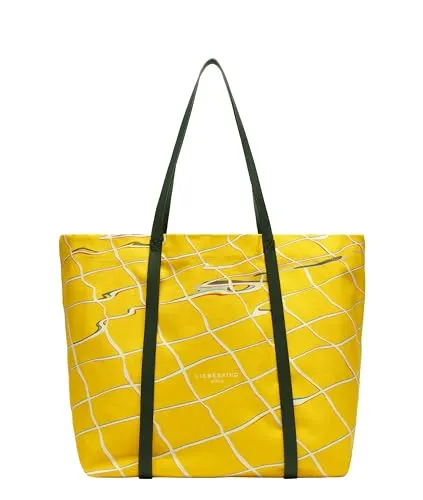 Liebeskind Berlin Damen-Shopper „Aurora“ – Stilvolle Canvas-Tasche für Laptops bis 16 Zoll - Damen-Shopper mit hochwertigem Design aus robustem Canvas und Leder-Schulterriemen; ideal für Büro und Freizeit, bietet Platz für Notebooks bis 16 Zoll und hat ein praktisches Reißverschlussfach.