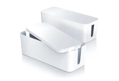 BEARWARE Kabelbox (2-tlg) - Effektives Kabelmanagement - Kabelbox für Ordnung und Sicherheit im Heim, schützt Kinder und Haustiere vor Stromquellen. Stilvolles Design passt in jedes Ambiente, robust und langlebig.