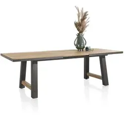 Henders & Hazel Farmland Ausziehtisch 190/250 cm - Esstisch mit rustikalem Charme, aus Eichenfurnier und robustem Metallgestell, flexibel ausziehbar für gesellige Anlässe.
