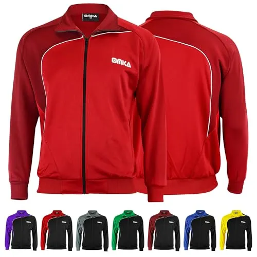OMKA Herren Sportjacke - Leichtgewicht & Feuchtigkeitsableitend - Vielseitige OMKA Sportjacke für Fußball, Jogging und Training. Aus hochwertigem Mikropolyester mit Fleece-Innenfutter für optimalen Komfort und atmungsaktive Perforationen, die für ein angenehmes Tragegefühl sorgen.