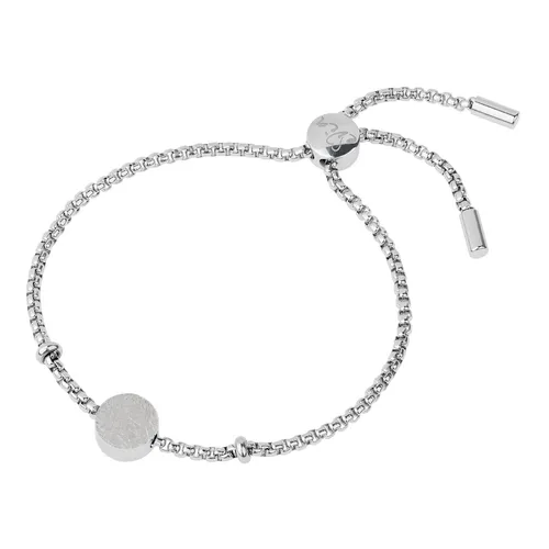 Ernstes Design Armreif evia Edelstahl A554 - Elegantes Damenarmband aus Edelstahl, variabel einstellbar bis 21 cm. Mit einzigartigem gekratztem Anhänger und graviertem Verschluss - ideal für Allergiker und zeitlos im Design.