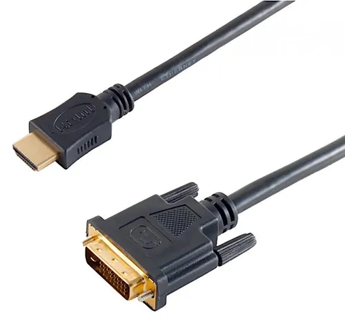 Adapterkabel HDMI Typ A Stecker DVI-D 24+1 Stecker schwarz - Länge: 2,0 m