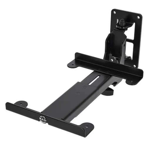 K&M 24167 Boxenwandhalterung L - Verstellbar und Schwenkbar - Studio-Monitor-Ständer mit 108° Schwenkung und stufenloser Neigbarkeit für optimale Lautsprecherpositionierung. Robuste Stahlkonstruktion, einfach zu montieren und vibrationsfrei.