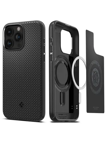 Spigen Mag Armor iPhone 15 Pro 6.1" - Matte Black Hülle - Smartphone Hülle für iPhone 15 Pro, bietet robusten Schutz und ist kompatibel mit MagSafe für einfaches kabelloses Laden.