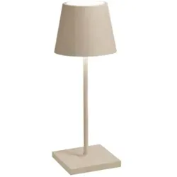Zafferano Poldina Pro Mini Lampe - Moderne kabellose Tischlampe für drinnen und draußen, mit Touch Control und dimmbaren Lichtfarben von 2200-3000 K, ideal für stimmungsvolle Beleuchtung.