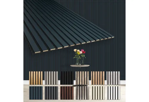 HEXIM Akustikpaneele 6 Stück - Flexible MDF Wandverkleidung in Türkis - 6 hochwertige Akustikpaneele (278x60 cm), ideal zur Verbesserung der Raumakustik. Flexibles Design für einfache Montage und individuelle Gestaltung. Hergestellt aus recyceltem Filz und MDF, sorgt für Wärme und Ästhetik in jedem Raum.
