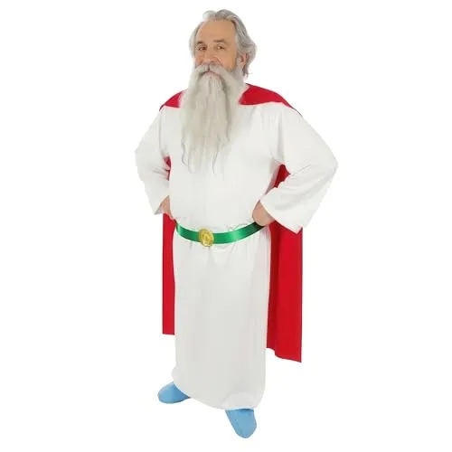 Chaks CS964197 L Asterix Panoramix-Kostüm - 3-teilig für Herren, inklusive Toga, Umhang und Überschuhen, ideal für Karneval und Mottopartys