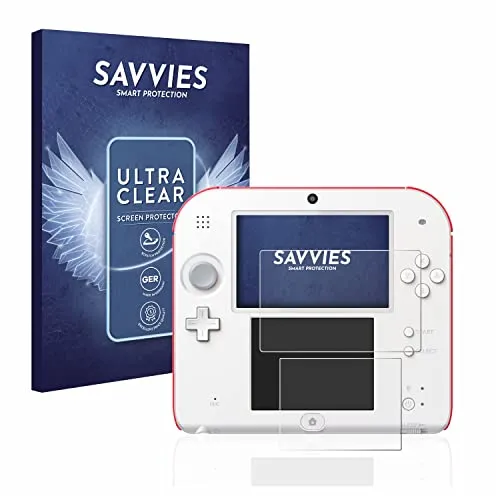Savvies 18 Stück Schutzfolie für Nintendo 2DS Displayschutz-Folie Ultra-Transparent