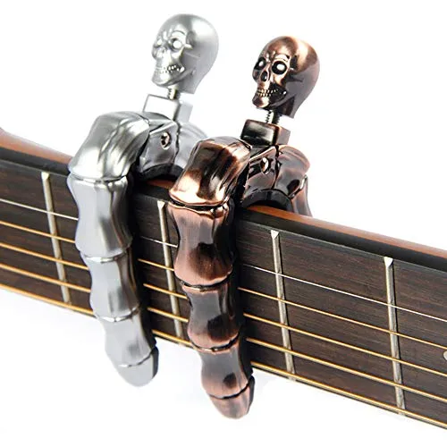 YUEKO Guitar Kapodaster Capo Capodaster Kapo für Westerngitarre, Akustikgitarre, Konzertgitarre, Bass,E-Gitarre, Ukulele, Banjo (Silver)