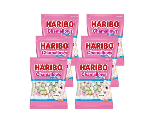 HARIBO Süßigkeit, Haribo Chamallows Minis mit Vanille Geschmack 200g 6er Pack