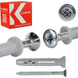 Klimas - Schlagdübel Mit Konischem Flansch - Senkkopfschraube Pz 8 X 80 - Packung Zu 100