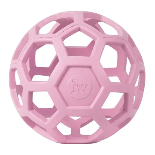 JW – HOL-ee Roller – Lustiges und vielseitiges Hundespielzeug – Jagdspielzeug für Hunde – Spielzeug zur geistigen Stimulation – Beschäftigungsball für Hunde – 14 cm Durchmesser – rosa Farbe