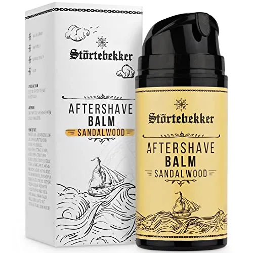Störtebekker® Premium After Shave Balsam für Herren mit Sandelholz Duft - Balms für Nachbehandlungen, beruhigt Hautirritationen und Rasurbrand mit natürlichen Inhaltsstoffen für ein frisches Hautgefühl.