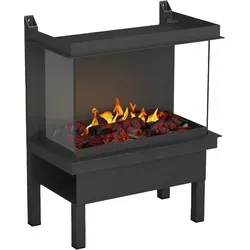 muenkel design wall fire electronic PRO FLR 860 [Opti-myst Elektrokamineinsatz Wandeinbau]: Glas halbhoch, umlaufend - Dekoholz Dimplex - Mit Heizung - Wasserleitung