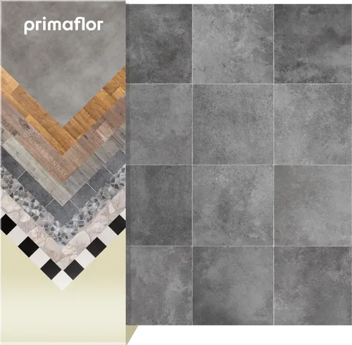 Primaflor PVC Bodenbelag TRONTO - Fliese Florenz, 2,00m x 1,00m - Moderne PVC Fliese in Grau, ideal für Küche, Wohn- und Badezimmer. Flexibel verlegbar und robust, bietet sie eine angenehme Raumakustik und ist pflegeleicht.