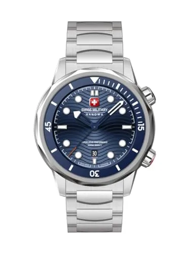 Swiss Military Hanowa SMWGH0006403 Breakwater Herrenuhr - Elegante Herrenuhr mit robustem Edelstahlgehäuse (42 mm) und Saphirglas. Ideal für Abenteuer, wasserdicht bis 30 ATM und mit Sicherheitsfaltschließe für optimalen Tragekomfort.