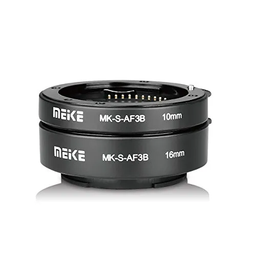 Meike MK-S-AF3B Kunststoff Auto Focus Macro Extension Tube Autofokus Adapter Ring 10 mm 16 mm für Sony ohne Spiegel a7 a7m2 nex3 mex5 nex6 nex7 a5000 a6000 a6300 a6500 a9 usw kamera