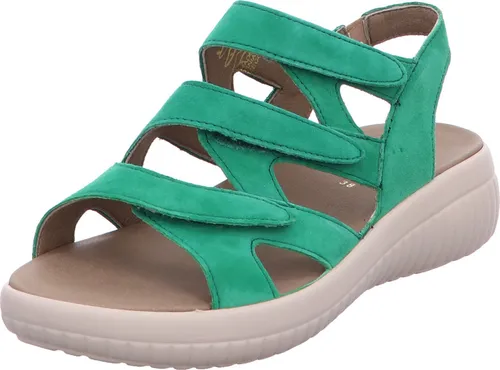 Fidelio Giulia Green Nubi 37 – Bequeme Sandale mit Wechselfußbett - Die Giulia Sandale überzeugt durch drei verstellbare Klettverschlüsse für optimale Anpassung und einen kleinen Keilabsatz für zusätzlichen Komfort. Ideal für individuelle Bedürfnisse und höchsten Tragekomfort.