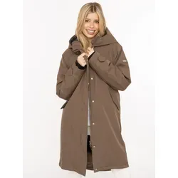 Zwillingsherz Parka "Keep Smiling" in Hellbraun - XL - Stylischer Parka mit Kapuze, ideal für kühle Tage. Ausgestattet mit zwei Pattentaschen und einem praktischen Reißverschluss. Perfekt für den Alltag und vielseitig kombinierbar.