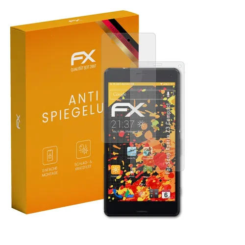 atFoliX 3x Panzerfolie für Sony Xperia Z3 Compact Schutzfolie matt&stoßfest