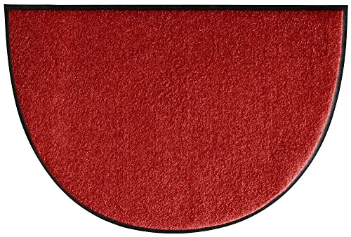 Erwin Müller Fußmatte halbrund Mainz, uni rot 50x75 cm - rutschfest, pflegeleicht und vielseitig einsetzbar - Erwin Müller Fußmatte "Mainz" halbrund in uni rot. Hält Schmutz zuverlässig fern und passt sich spielend Ihrem Wohnstil an. Ideal für Flur, Büro oder Küche. Rutschfeste Gummirückseite und pflegeleicht – auch für Fußbodenheizung geeignet.
