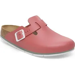 BIRKENSTOCK Boston Pro Leder Clogs - Mars Red, Größe 37 - Zertifizierte Berufsschuhe für Medizin und Gastronomie mit anatomisch geformtem Kork-Latex-Fußbett und rutschhemmender Laufsohle für optimalen Komfort und Sicherheit.