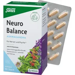 Neuro Balance Ashwagandha Kapseln Salus 40 g - Erschöpfung - Nahrungsergänzung mit B-Vitaminen und Ashwagandha für ein starkes Nervensystem und mentale Balance. Vegan und ideal zur Unterstützung der psychischen Funktion.