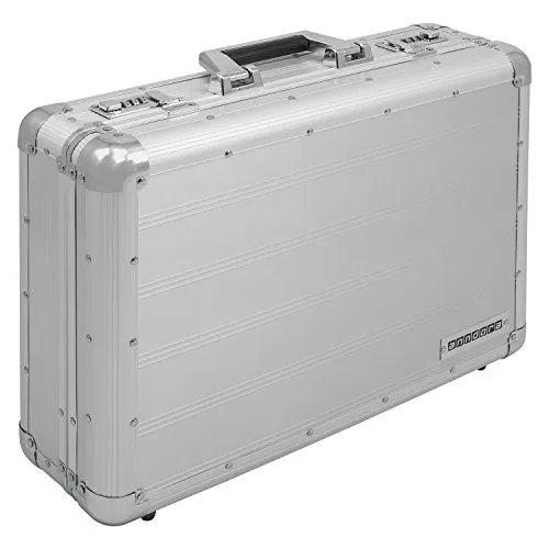 anndora Aluminium Attaché Koffer Silber - Sicher und Stilvoll - Hochwertiger Aktenkoffer mit verstärkten Ecken, abschließbar mit Zahlenschloss. Perfekt für DIN A4, ideal für geschäftliche Termine und Präsentationen.