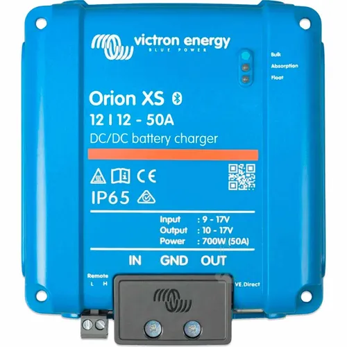 Victron Orion XS 12/12–50 A DC-DC-Batterieladegerät - Sonstige Elektroinstallationsartikel mit 50A Leistung, ideal zur Optimierung der Ladung von LiFePO4-Batterien und minimaler Wärmeentwicklung dank 98% Wirkungsgrad.