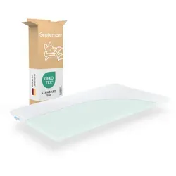September Komfortschaum Topper 120 x 200 cm - Mittel-Fest - Made in Germany - Matratzenauflagen mit mittel-festem Liegekomfort, ideal für Seitenschläfer und schadstoffgeprüft nach Oeko-Tex, bei 60° waschbar für optimale Hygiene.