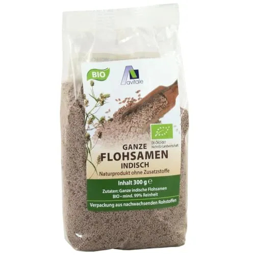 Flohsamen indisch ganz Bio - Arzneimittel zur Unterstützung der Verdauung, reich an Ballaststoffen und in Bio-Qualität für eine natürliche Gesundheitsförderung.