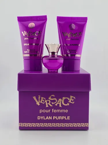 Versace Dylan Purple Pour Femme Geschenkset - EDP 5ml Miniatur + 25ml Duschgel +