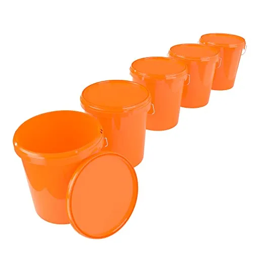 FixedByU Putzeimer 16 Liter mit Deckel - lebensmittelecht und stabil - Praktisches Eimerset mit 16 l Fassungsvermögen, ideal für die Lagerung von Lebensmitteln und Chemikalien. Der luftdichte Deckel sorgt für hygienische Aufbewahrung. Mit stabilem Metallgriff für einfachen Transport.