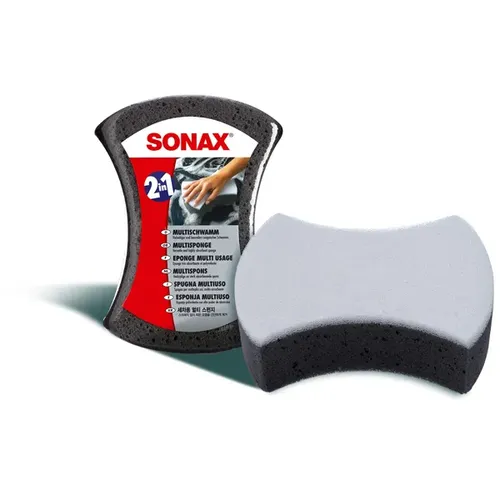 SONAX Multi-Schwamm 04280000 - Effektive Auto-Reinigung - Handschuhe, Mützen & Schwämme - Der saugstarke SONAX Multischwamm mit zwei Anwendungsseiten entfernt mühelos hartnäckige Verschmutzungen und sorgt für strahlenden Glanz.