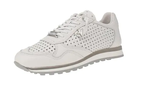 Cetti C-848 SRA EXP V25 - Damen Sneaker in Nature-White, Größe: 38 EU - Damen-Sneaker aus hochwertigem Leder mit bequemem Keilabsatz von 2,5 cm, ideal für stilvolle Freizeitlooks.