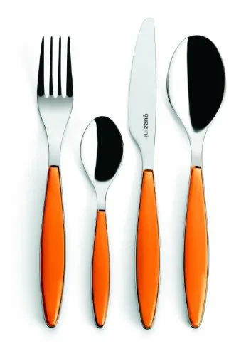 Guzzini Feeling 24-teiliges Besteckset - Farblich leuchtendes Besteckset in Orange, ideal für stilvolle Tischgedecke. Hergestellt aus hochwertigem Edelstahl und langlebigen Materialien.