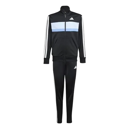 adidas Sportswear Trainingsanzug J 3S TIBERIO TS (2-tlg) schwarz 152 EU - Trainingsbekleidung aus 100% Polyester, ideal für sportliche Aktivitäten wie Laufen, mit sportlichem Stil und bequemer REGULAR Passform.