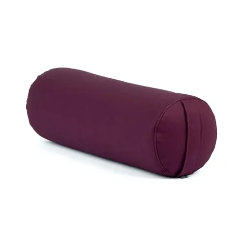 Bodhi Yoga Bolster ECO Dinkel Aubergine - Sportmatten aus 100% Bio-Baumwolle für nachhaltigen Komfort und optimale Unterstützung während deiner Yoga-Praxis.
