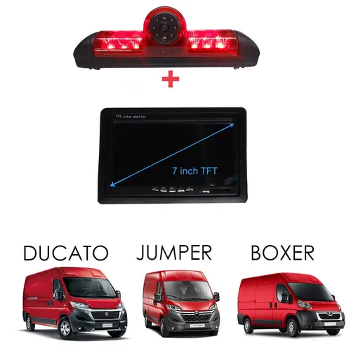 Rückfahrkamera Set für Citroën Jumper, Fiat Ducato, Peugeot Boxer mit 7" Monitor - Kameras, Überwachungsgeräte & Sensorsätze – Inklusive LED-Technologie für klare Sicht und einfaches Einparken.