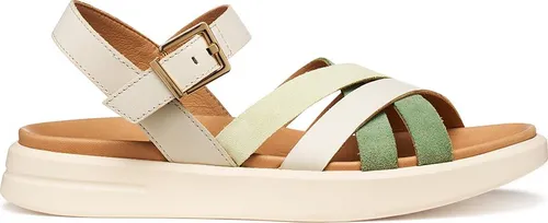 Geox Damen D XAND 2S B Wedge Sandal, LT Sand/Olive, 37 EU - Stylische Wedge Sandalen mit atmungsaktivem Design für optimalen Tragekomfort im Alltag.