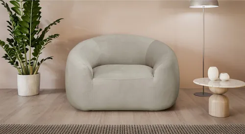 LeGer Home by Lena Gercke Sessel YANI Relaxsessel, Loungesessel, Maße B/T/H: 127/96/76 cm, organische Form, mit Wellenunterfederung, auch in Bouclé