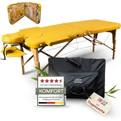 ZEN MASSAGE WARE Massageliege Zen BASIC III Flat gelb - Komfortable Massageliege in Safrangelb, ideal für entspannende Anwendungen und professionellen Einsatz.