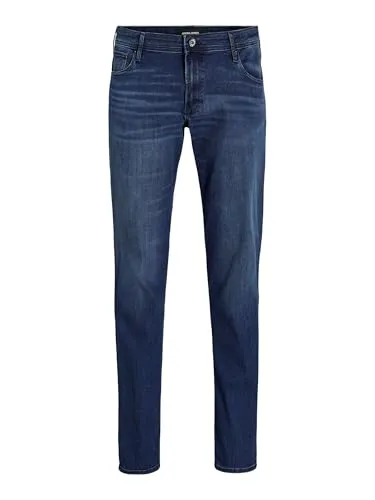 JACK&JONES PLUS Herren Jjiglenn Jjoriginal Am 812 Noos Pls Jeans - Slim Fit Jeans in Blue Denim, ideal für eine schlanke Silhouette. Der Stretchanteil sorgt für hohen Tragekomfort und perfekte Passform.