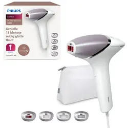 Philips IPL-Haarentferner Lumea S8000 BRI947/00 - IPL-Gerät mit 450.000 Lichtimpulsen und 4 Aufsätzen für Achseln, Bikinizone, Körper und Gesicht – für eine sanfte, dauerhafte Haarentfernung in der Komfortzone Ihres Zuhauses.