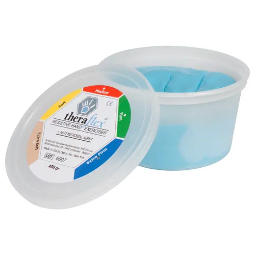 Theraflex Therapie-Knetmasse super strong, 450 g, blau - Hochwertige Knetmasse für gezieltes Training und Rehabilitation. Ideal für Handtrainer, fördert die Fingerfertigkeit und stärkt die Muskulatur.