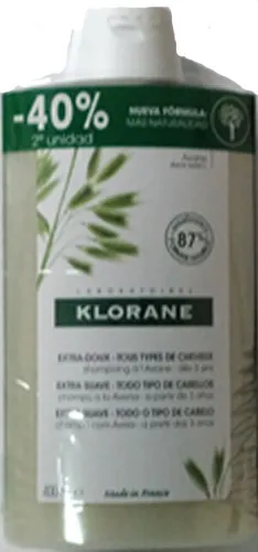 KLORANE Haarshampoo A LA LECHE DE AVENA - Duo 2 x 400 ml - Haarshampoos, besonders sanft und ideal für empfindliche Kopfhaut, mit Hafermilch für eine beruhigende Pflege.