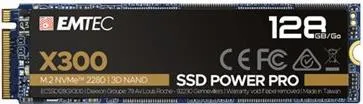 EMTEC Power Pro X300 SSD 128 GB - Hochgeschwindigkeits-NVMe für schnelle Datenübertragungen - Festplatte mit 128 GB internem Speicher, M.2 2280 Formfaktor und PCIe 3.0 x4 für blitzschnelle Leistung und verbesserte Systemgeschwindigkeit.