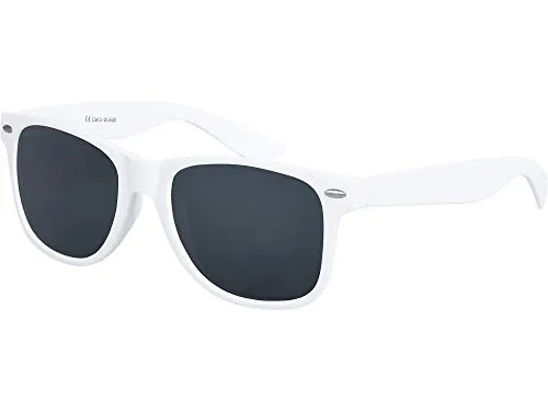 Balinco Sonnenbrille UV400 CAT 3 CE Rubber - mit Federscharnier für Damen & Herren (weiß - smoke)